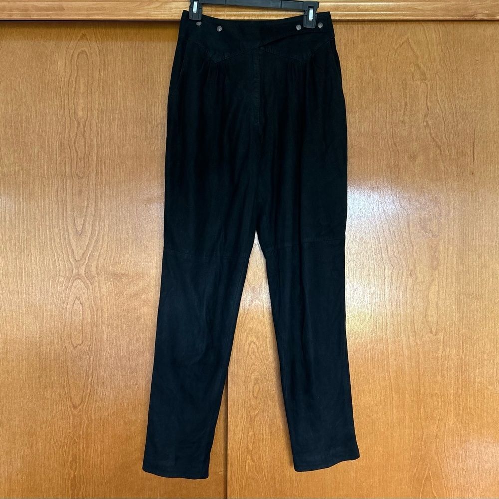 Bart by Sibylle Lyn Canada Suede Black Straight Leg Pants Rodeo Western
